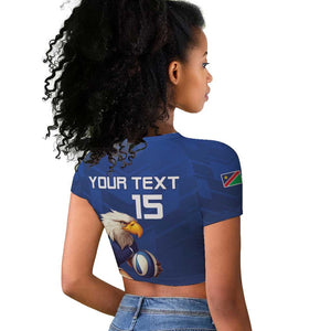 Namibia Rugby Custom Raglan Cropped T shirt Eagle Mascot - Sporty Style