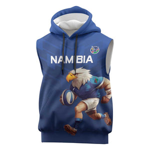 Namibia Rugby Custom Sleeveless Hoodie Eagle Mascot - Sporty Style - African Pride