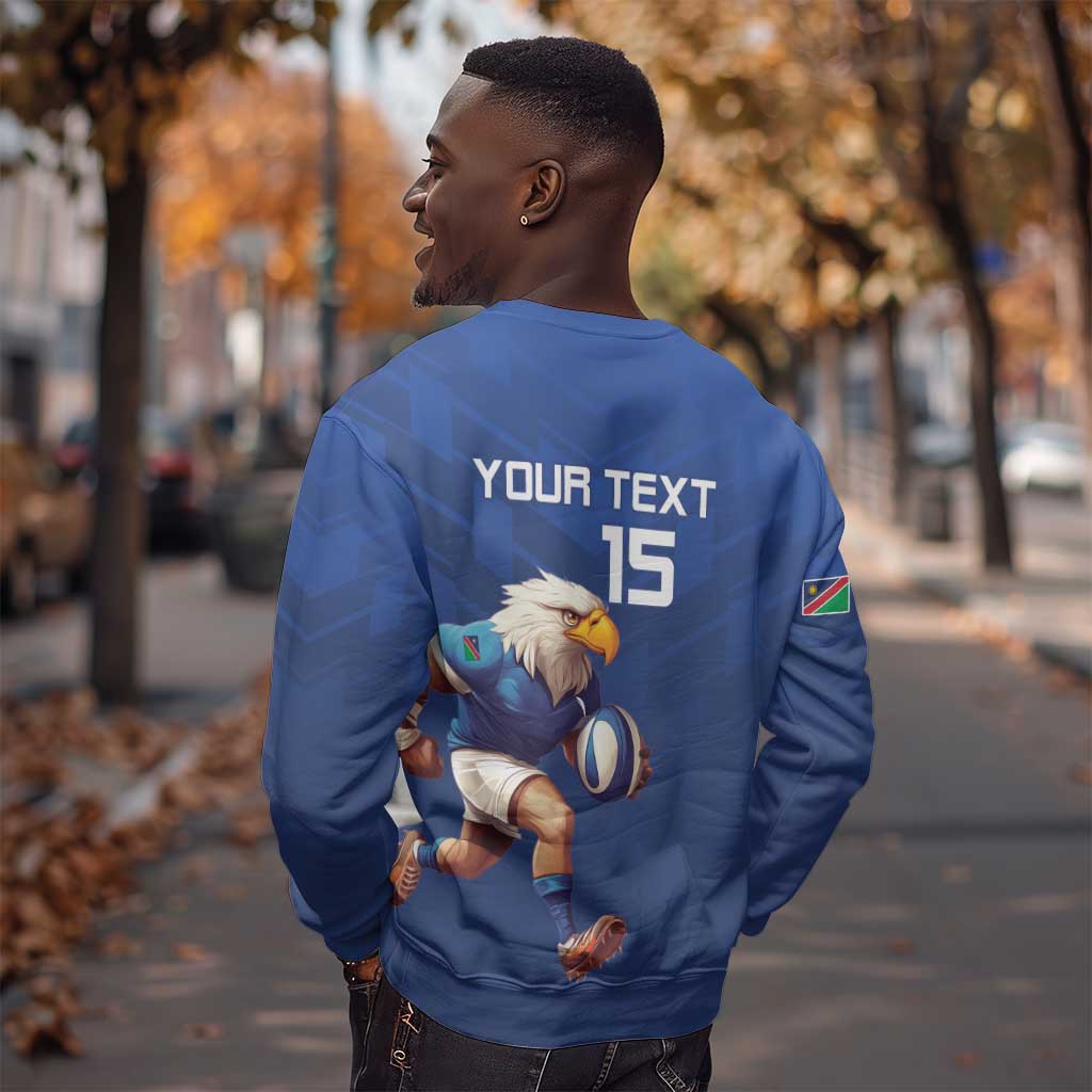 Namibia Rugby Custom Sweatshirt Eagle Mascot - Sporty Style