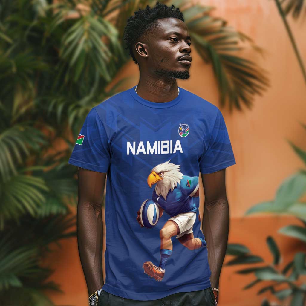 Namibia Rugby Custom T shirt Eagle Mascot - Sporty Style