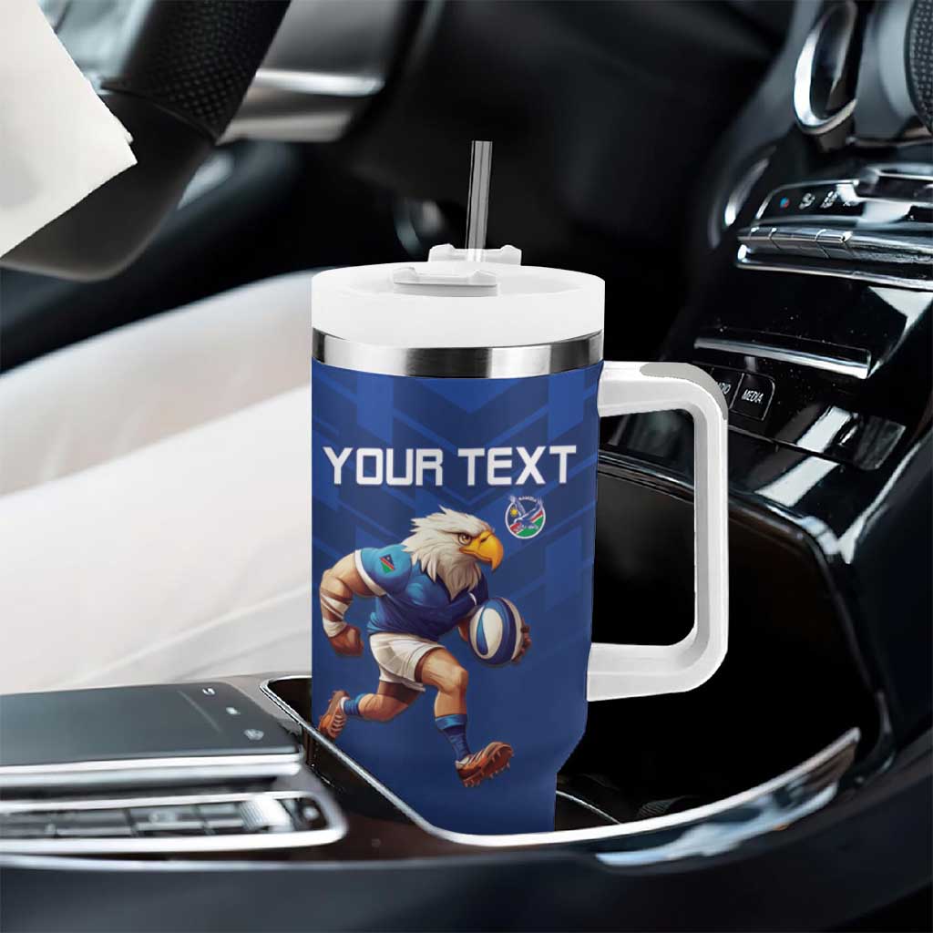 Namibia Rugby Custom Tumbler With Handle Eagle Mascot - Sporty Style