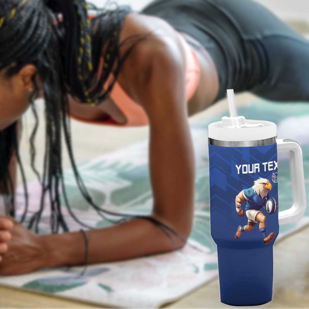 Namibia Rugby Custom Tumbler With Handle Eagle Mascot - Sporty Style