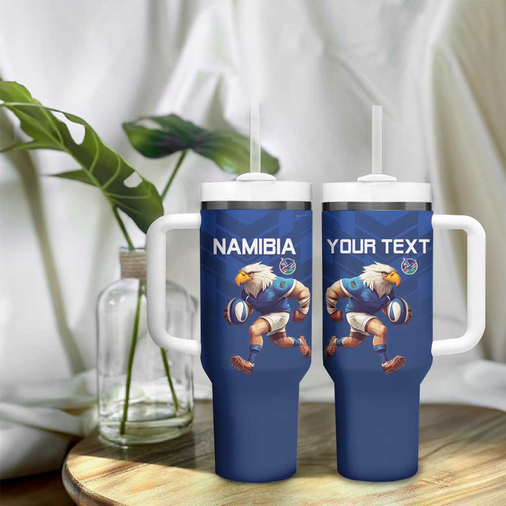 Namibia Rugby Custom Tumbler With Handle Eagle Mascot - Sporty Style