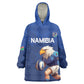 Namibia Rugby Custom Wearable Blanket Hoodie Eagle Mascot - Sporty Style