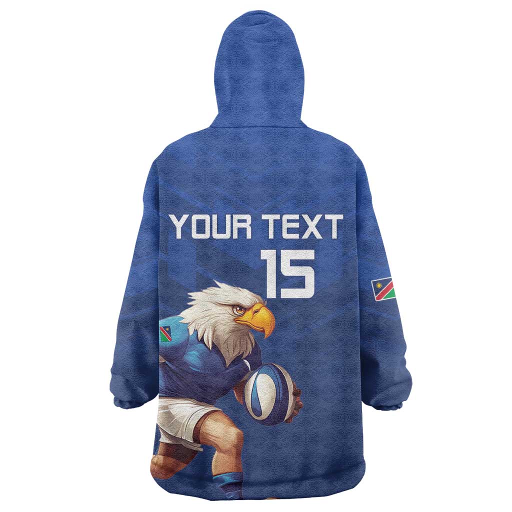 Namibia Rugby Custom Wearable Blanket Hoodie Eagle Mascot - Sporty Style