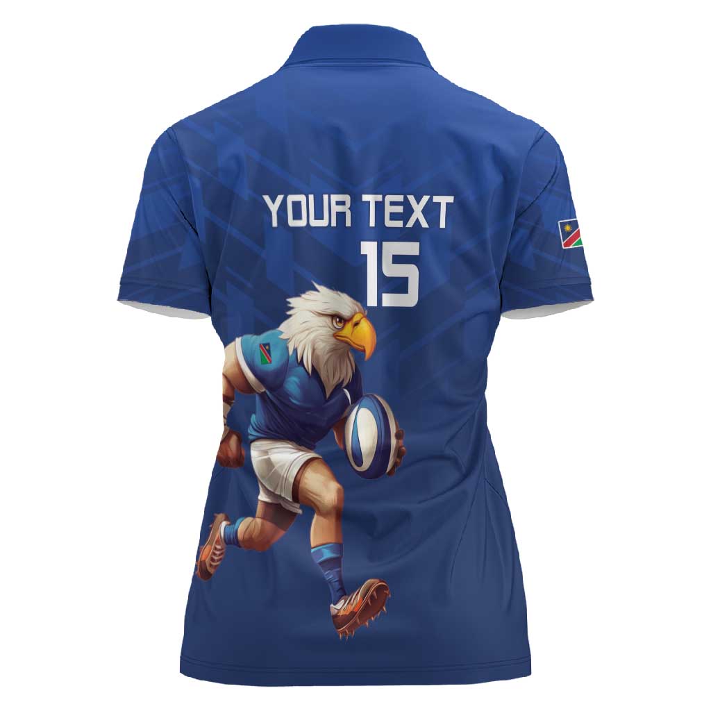 Namibia Rugby Custom Women Polo Shirt Eagle Mascot - Sporty Style