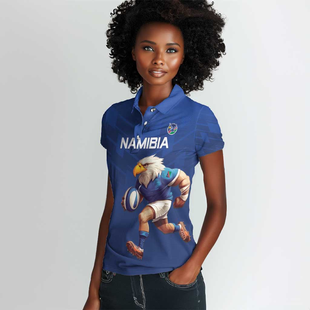 Namibia Rugby Custom Women Polo Shirt Eagle Mascot - Sporty Style