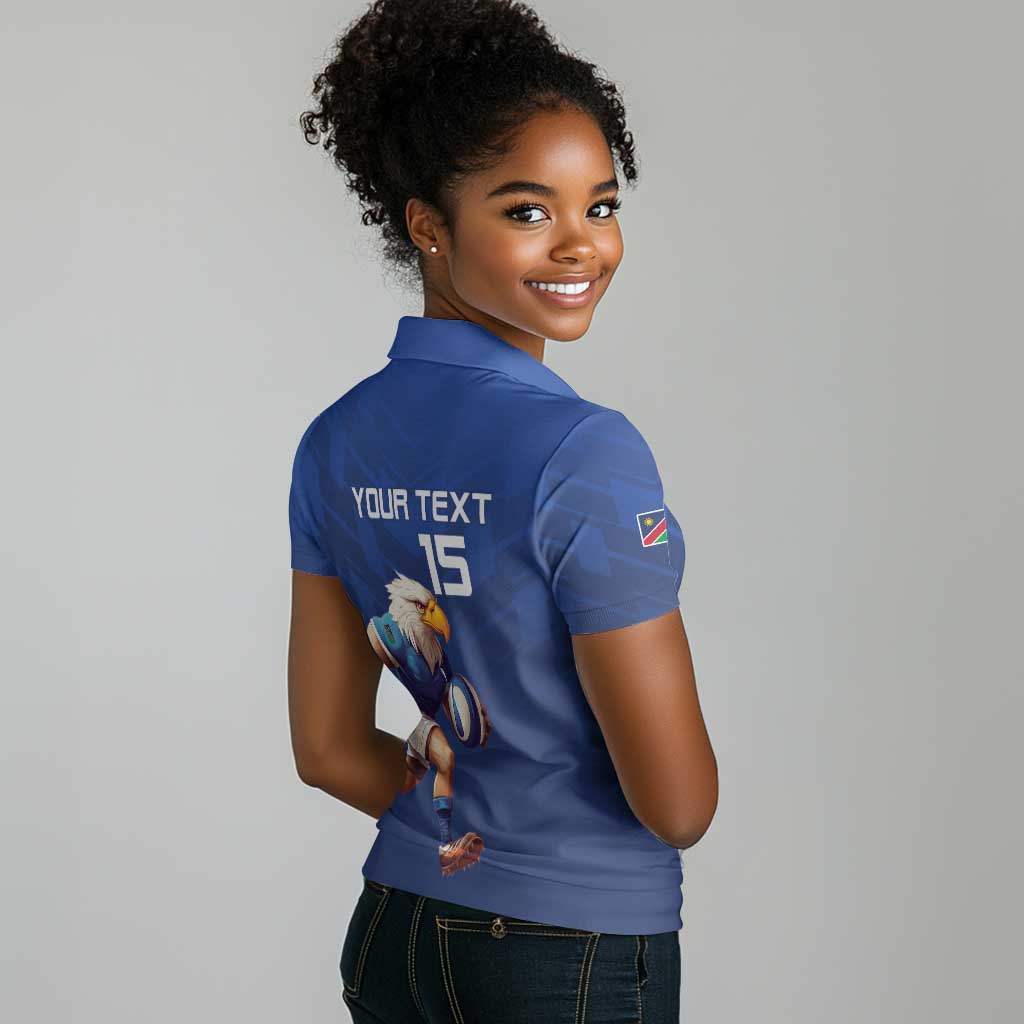 Namibia Rugby Custom Women Polo Shirt Eagle Mascot - Sporty Style