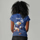 Namibia Rugby Custom Women V-Neck T-Shirt Eagle Mascot - Sporty Style
