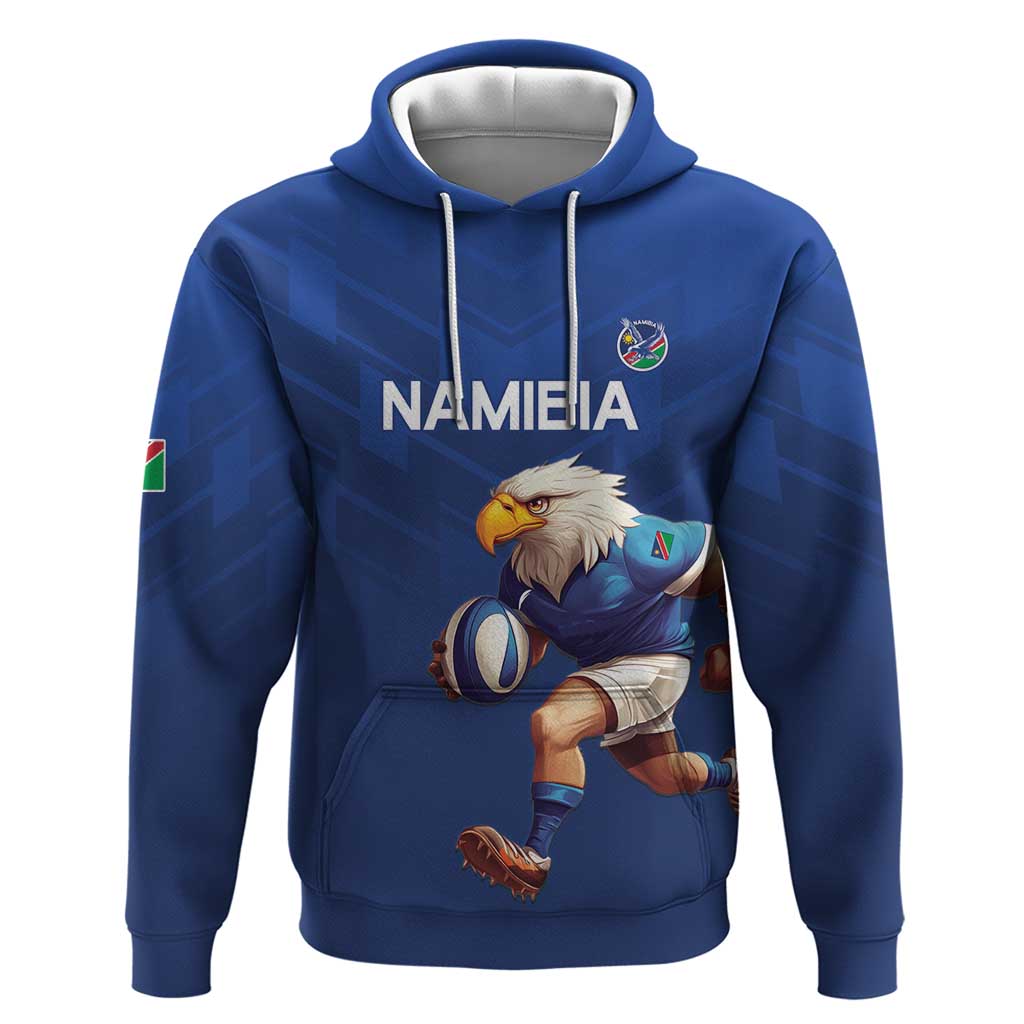 Namibia Rugby Custom Zip Hoodie Eagle Mascot - Sporty Style