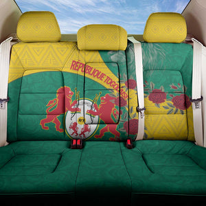 Personalised Togo Back Car Seat Cover Coat Of Arms - African Mix Rose Pattern