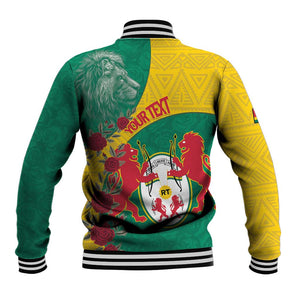 Personalised Togo Baseball Jacket Coat Of Arms - African Mix Rose Pattern