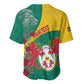 Personalised Togo Baseball Jersey Coat Of Arms - African Mix Rose Pattern