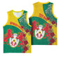 Personalised Togo Basketball Jersey Coat Of Arms - African Mix Rose Pattern - African Pride