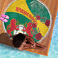 Personalised Togo Beach Blanket Coat Of Arms - African Mix Rose Pattern