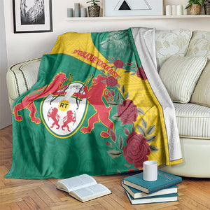 Personalised Togo Blanket Coat Of Arms - African Mix Rose Pattern