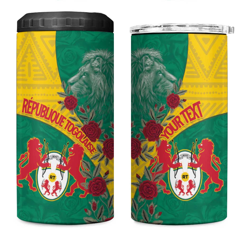Personalised Togo 4 in 1 Can Cooler Tumbler Coat Of Arms - African Mix Rose Pattern
