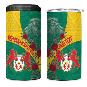 Personalised Togo 4 in 1 Can Cooler Tumbler Coat Of Arms - African Mix Rose Pattern