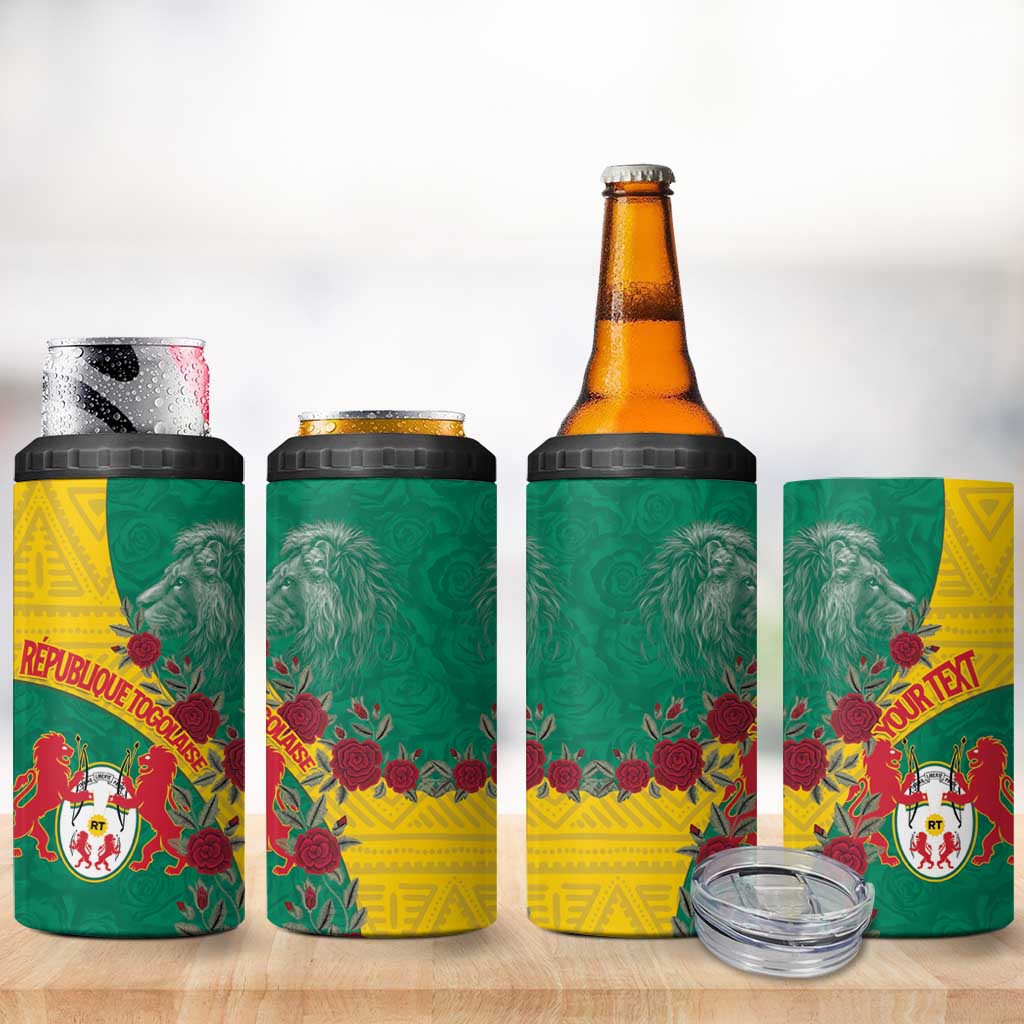 Personalised Togo 4 in 1 Can Cooler Tumbler Coat Of Arms - African Mix Rose Pattern