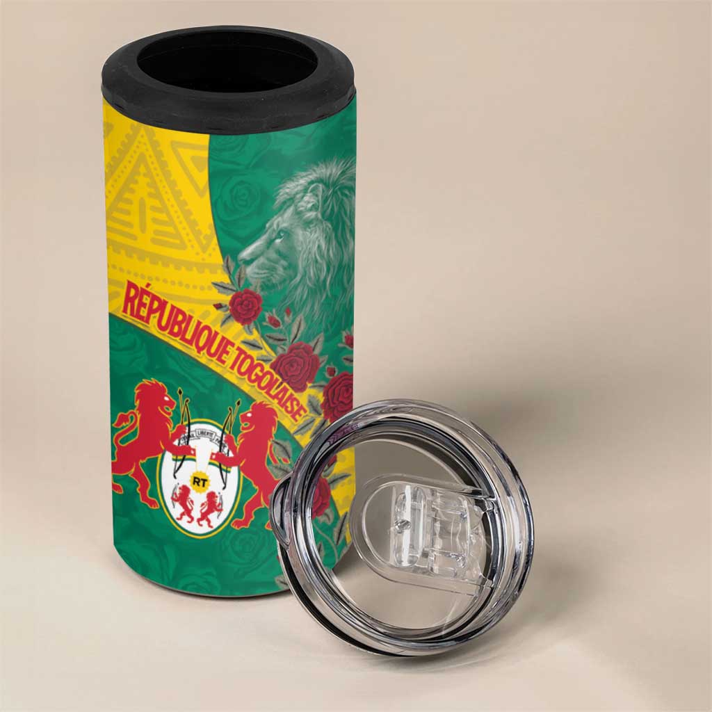 Personalised Togo 4 in 1 Can Cooler Tumbler Coat Of Arms - African Mix Rose Pattern