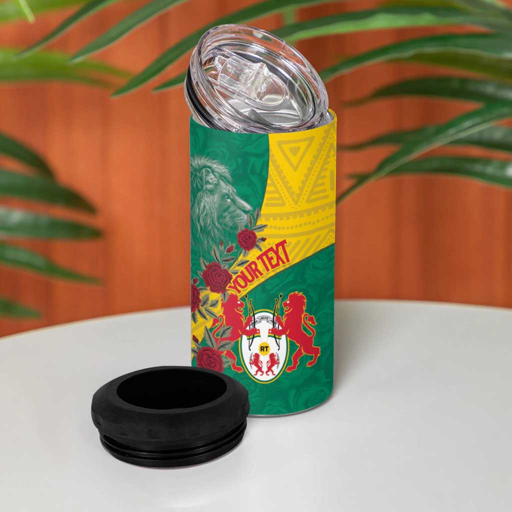 Personalised Togo 4 in 1 Can Cooler Tumbler Coat Of Arms - African Mix Rose Pattern