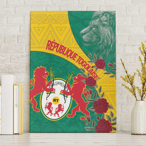 Personalised Togo Canvas Wall Art Coat Of Arms - African Mix Rose Pattern