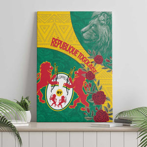 Personalised Togo Canvas Wall Art Coat Of Arms - African Mix Rose Pattern
