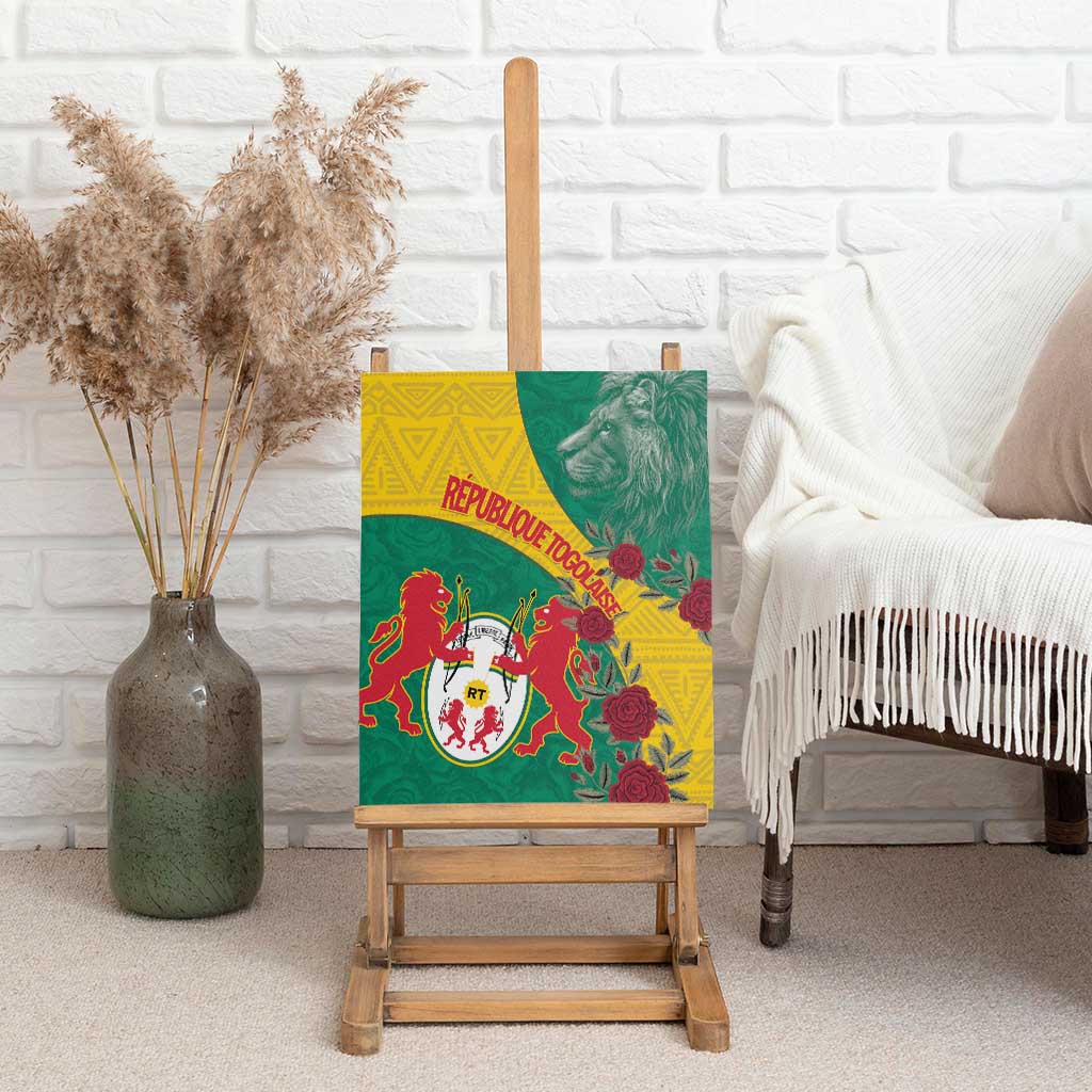 Personalised Togo Canvas Wall Art Coat Of Arms - African Mix Rose Pattern