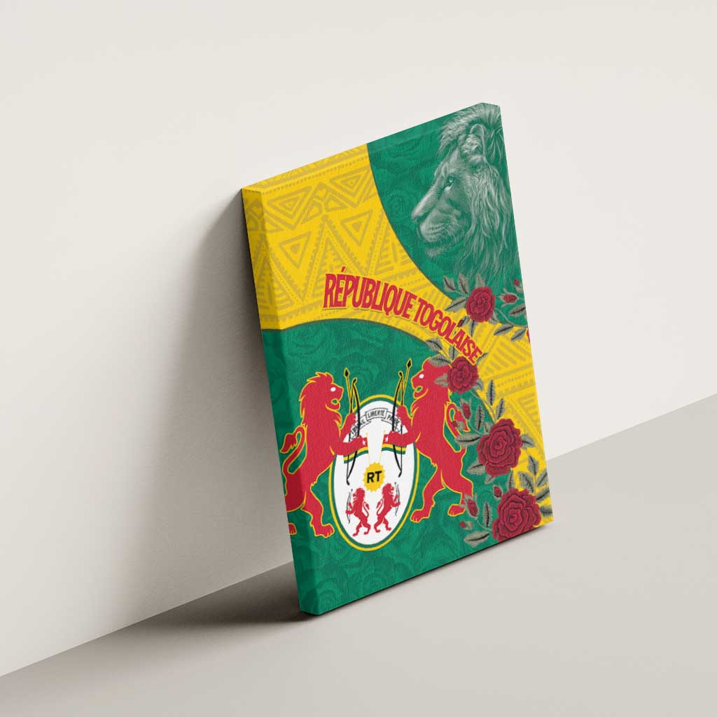 Personalised Togo Canvas Wall Art Coat Of Arms - African Mix Rose Pattern