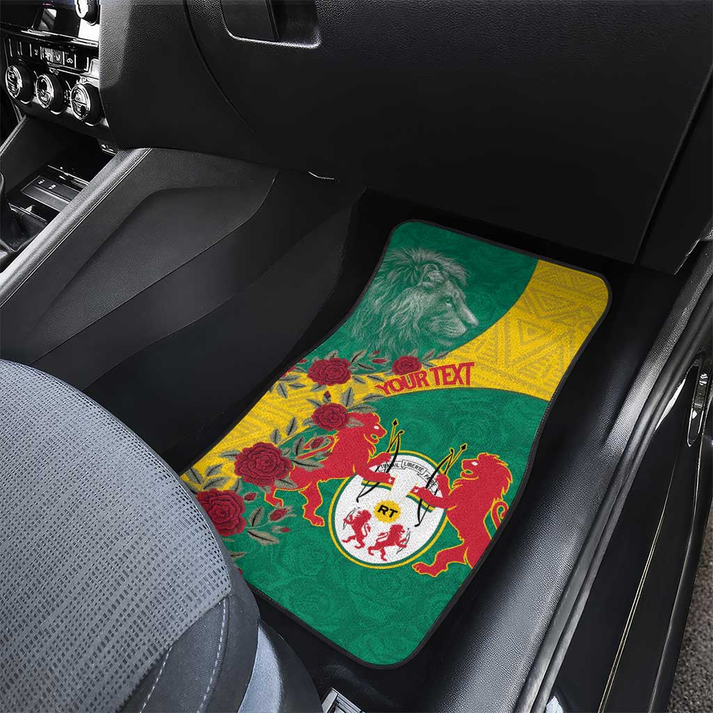 Personalised Togo Car Mats Coat Of Arms - African Mix Rose Pattern