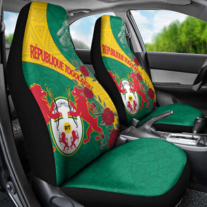 Personalised Togo Car Seat Cover Coat Of Arms - African Mix Rose Pattern