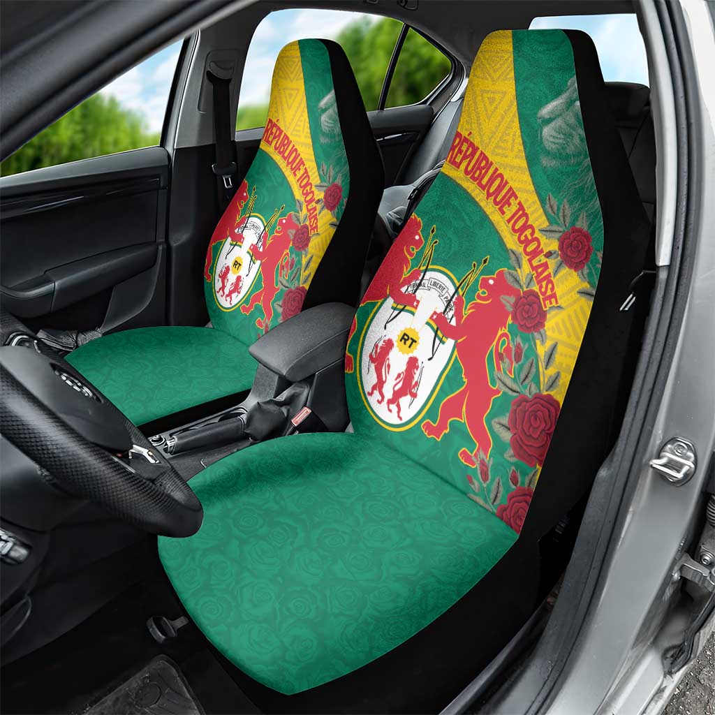 Personalised Togo Car Seat Cover Coat Of Arms - African Mix Rose Pattern