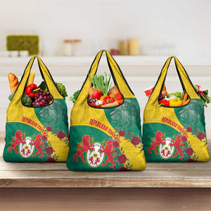 Personalised Togo Grocery Bag Coat Of Arms - African Mix Rose Pattern