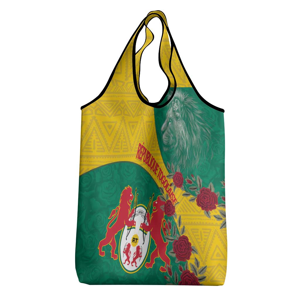Personalised Togo Grocery Bag Coat Of Arms - African Mix Rose Pattern