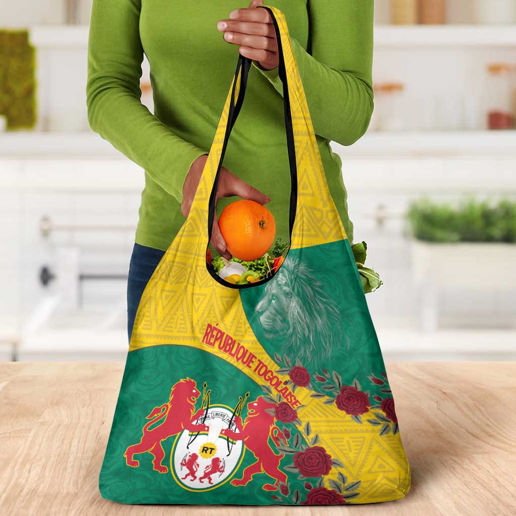 Personalised Togo Grocery Bag Coat Of Arms - African Mix Rose Pattern