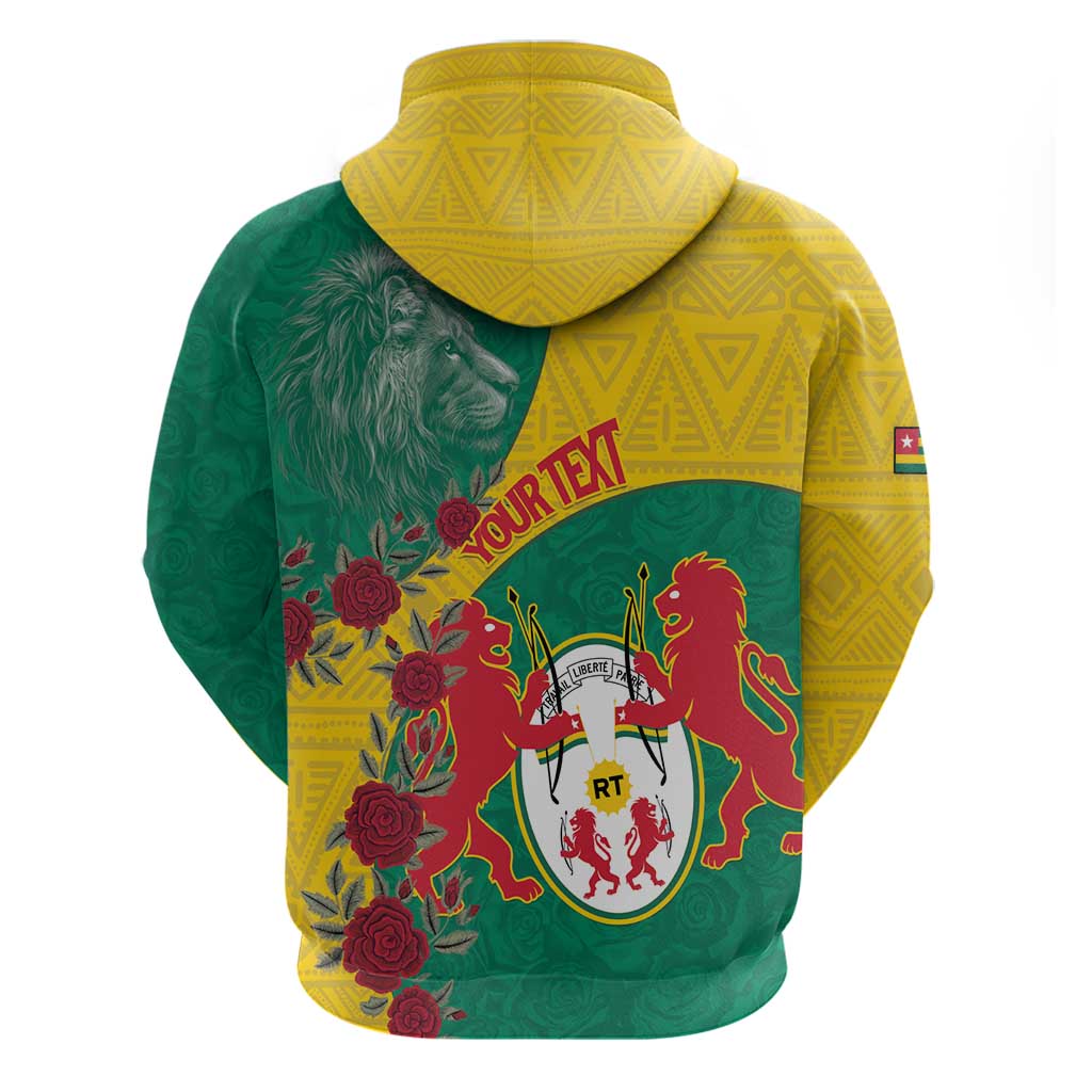 Personalised Togo Hoodie Coat Of Arms - African Mix Rose Pattern