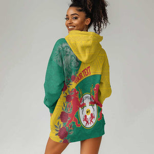 Personalised Togo Hoodie Dress Coat Of Arms - African Mix Rose Pattern