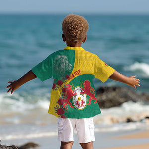 Personalised Togo Kid Hawaiian Shirt Coat Of Arms - African Mix Rose Pattern