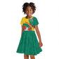 Personalised Togo Kid Short Sleeve Dress Coat Of Arms - African Mix Rose Pattern