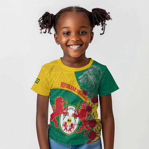 Personalised Togo Kid T shirt Coat Of Arms - African Mix Rose Pattern