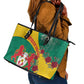 Personalised Togo Leather Tote Bag Coat Of Arms - African Mix Rose Pattern