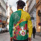 Personalised Togo Long Sleeve Button Shirt Coat Of Arms - African Mix Rose Pattern