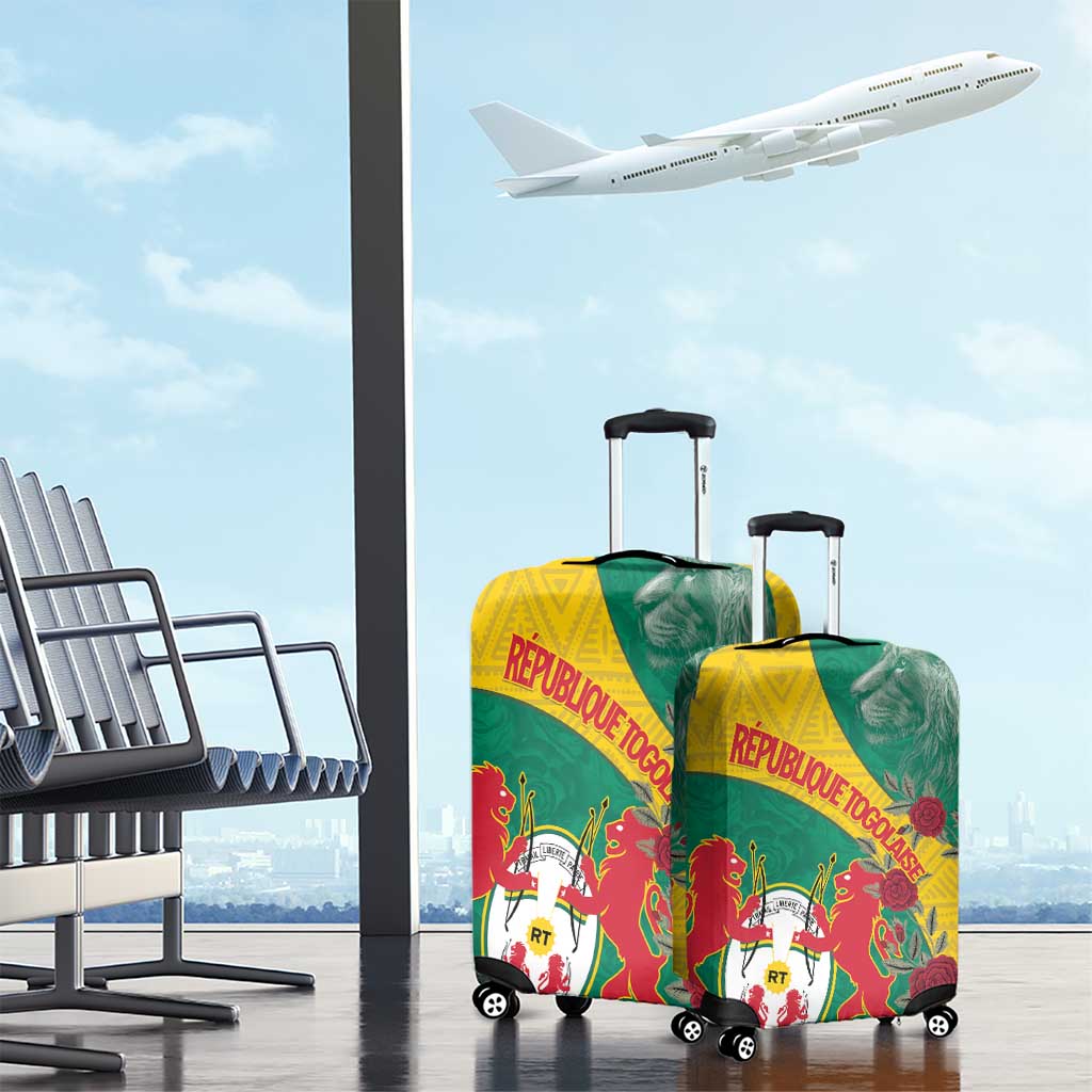 Personalised Togo Luggage Cover Coat Of Arms - African Mix Rose Pattern