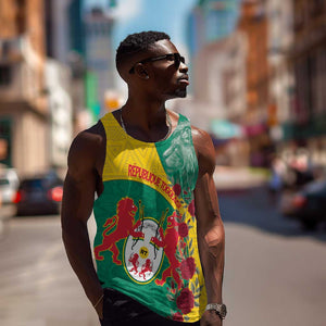 Personalised Togo Men Tank Top Coat Of Arms - African Mix Rose Pattern