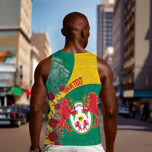 Personalised Togo Men Tank Top Coat Of Arms - African Mix Rose Pattern