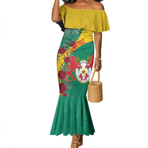 Personalised Togo Mermaid Dress Coat Of Arms - African Mix Rose Pattern