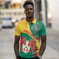 Personalised Togo Polo Shirt Coat Of Arms - African Mix Rose Pattern