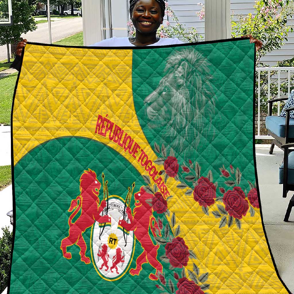 Personalised Togo Quilt Coat Of Arms - African Mix Rose Pattern