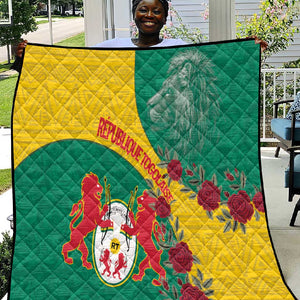 Personalised Togo Quilt Coat Of Arms - African Mix Rose Pattern