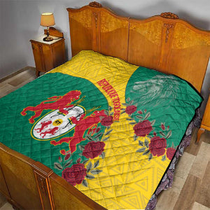 Personalised Togo Quilt Coat Of Arms - African Mix Rose Pattern